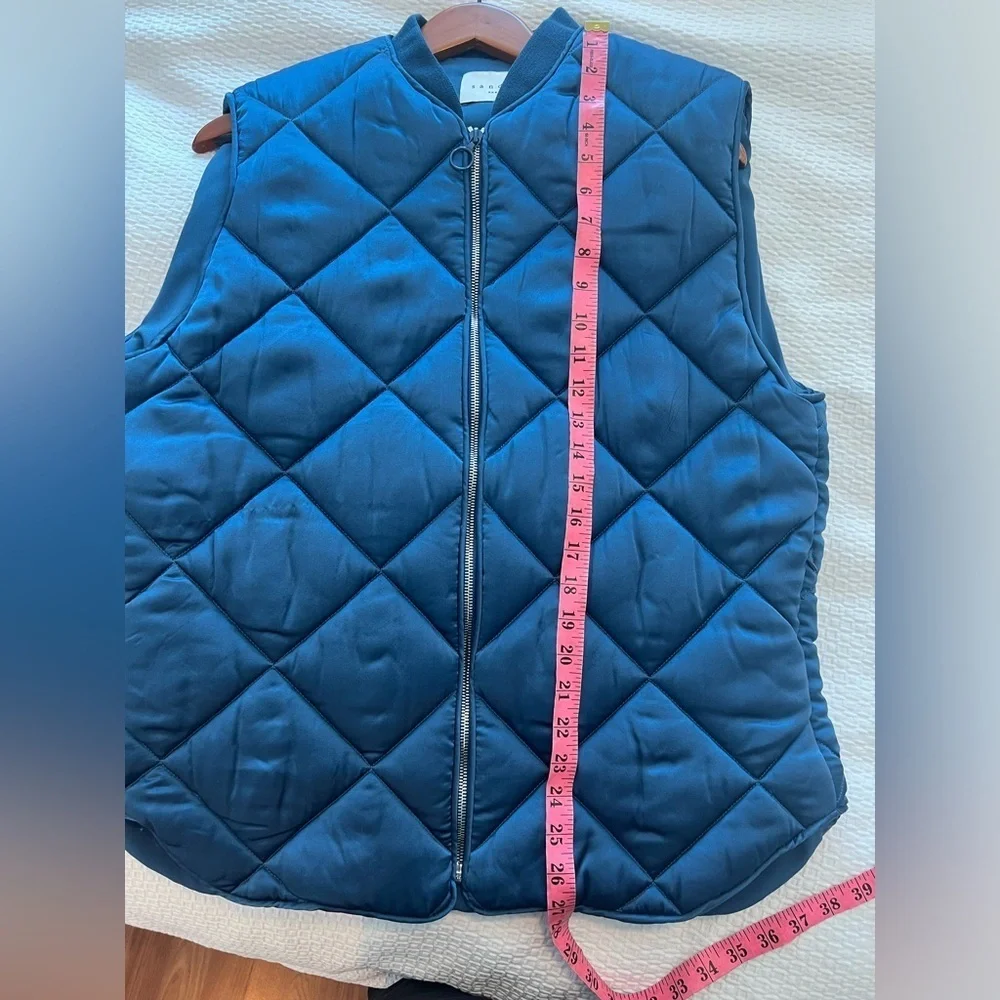 Sandro Blue Oversized Quilted Puffy Vest - Picture 12 of 16